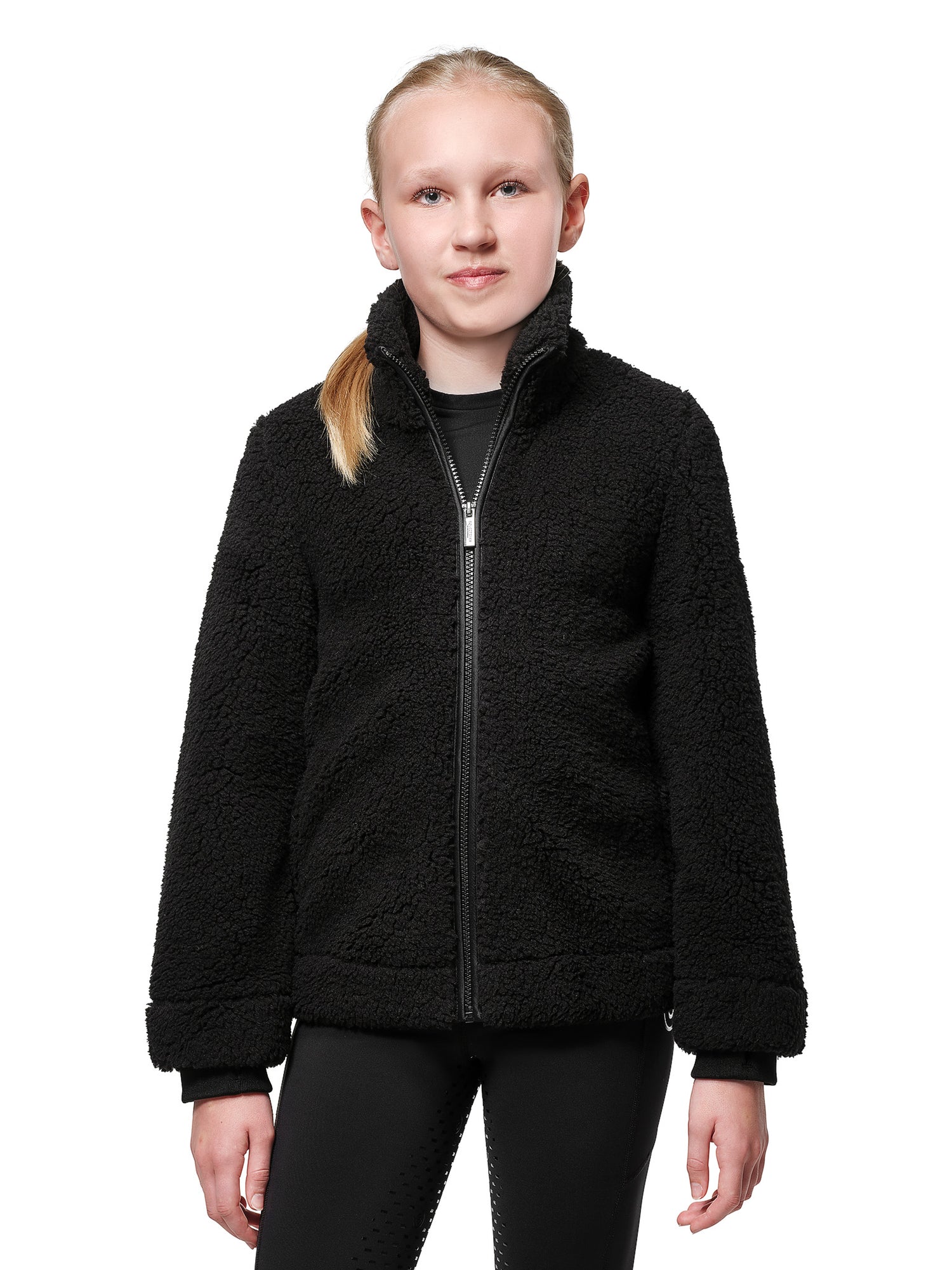 Teddy Fleece Jacket Young Rider Black