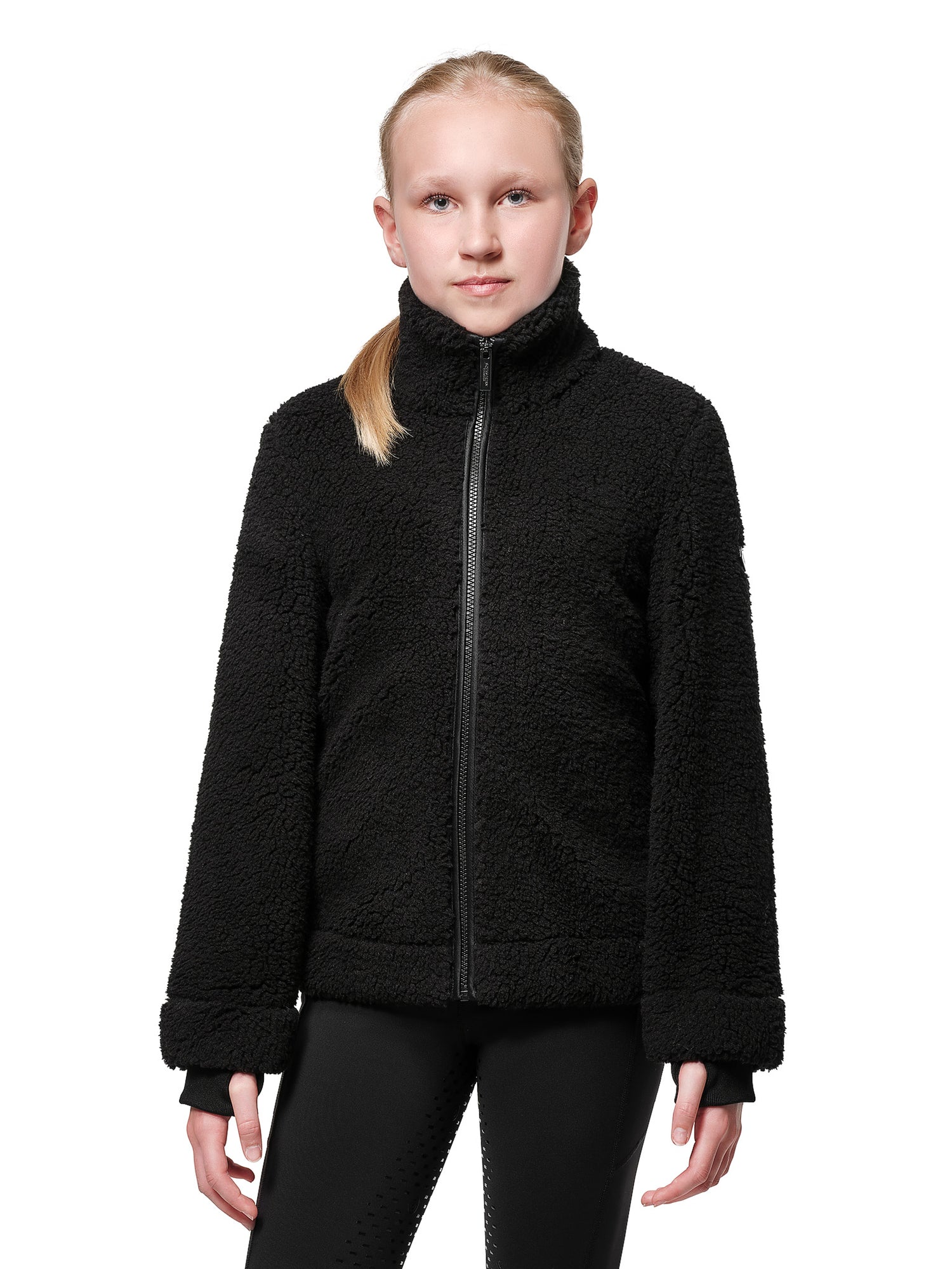 Teddy Fleece Jacket Young Rider Black