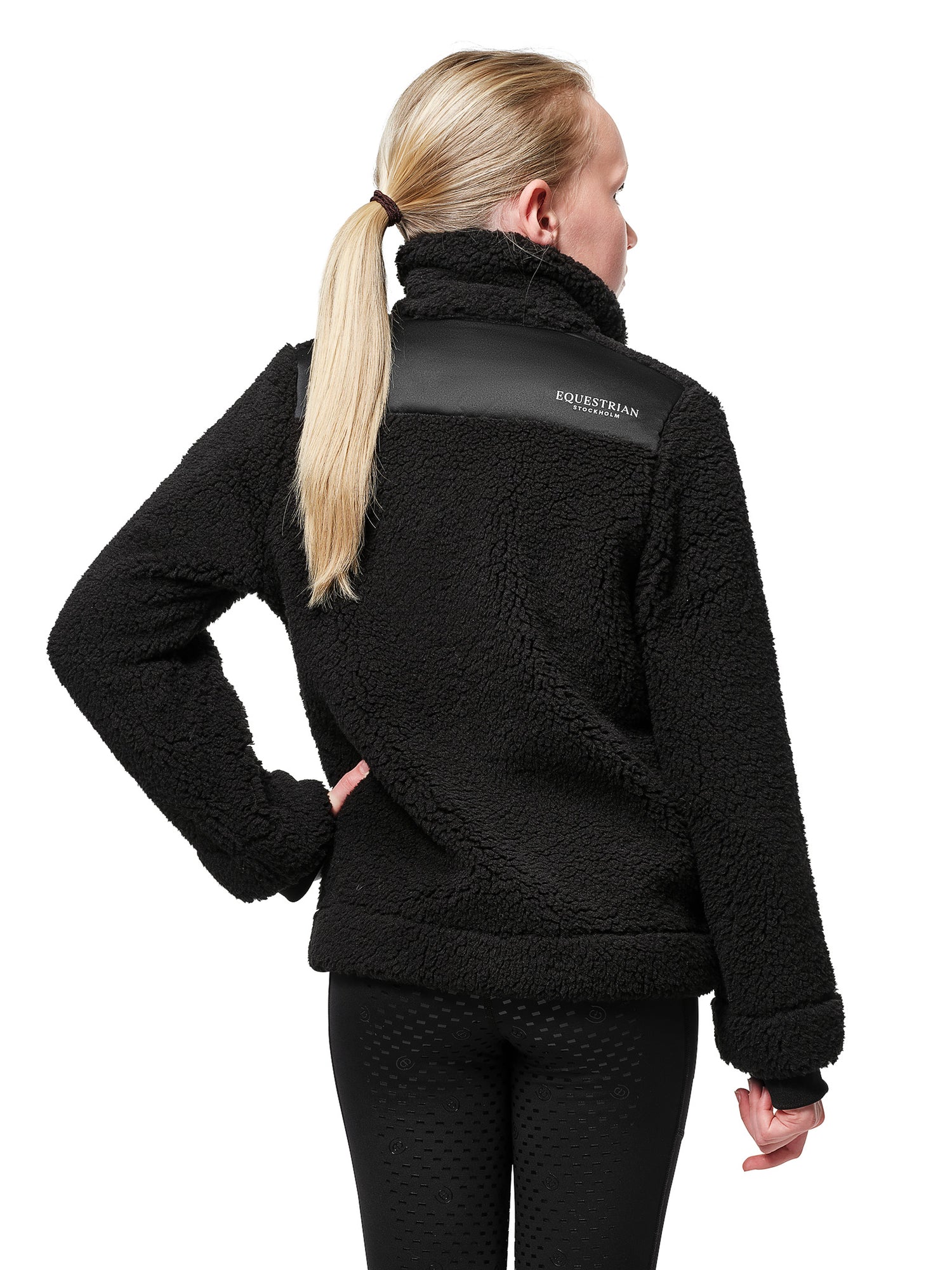 Teddy Fleece Jacket Young Rider Black