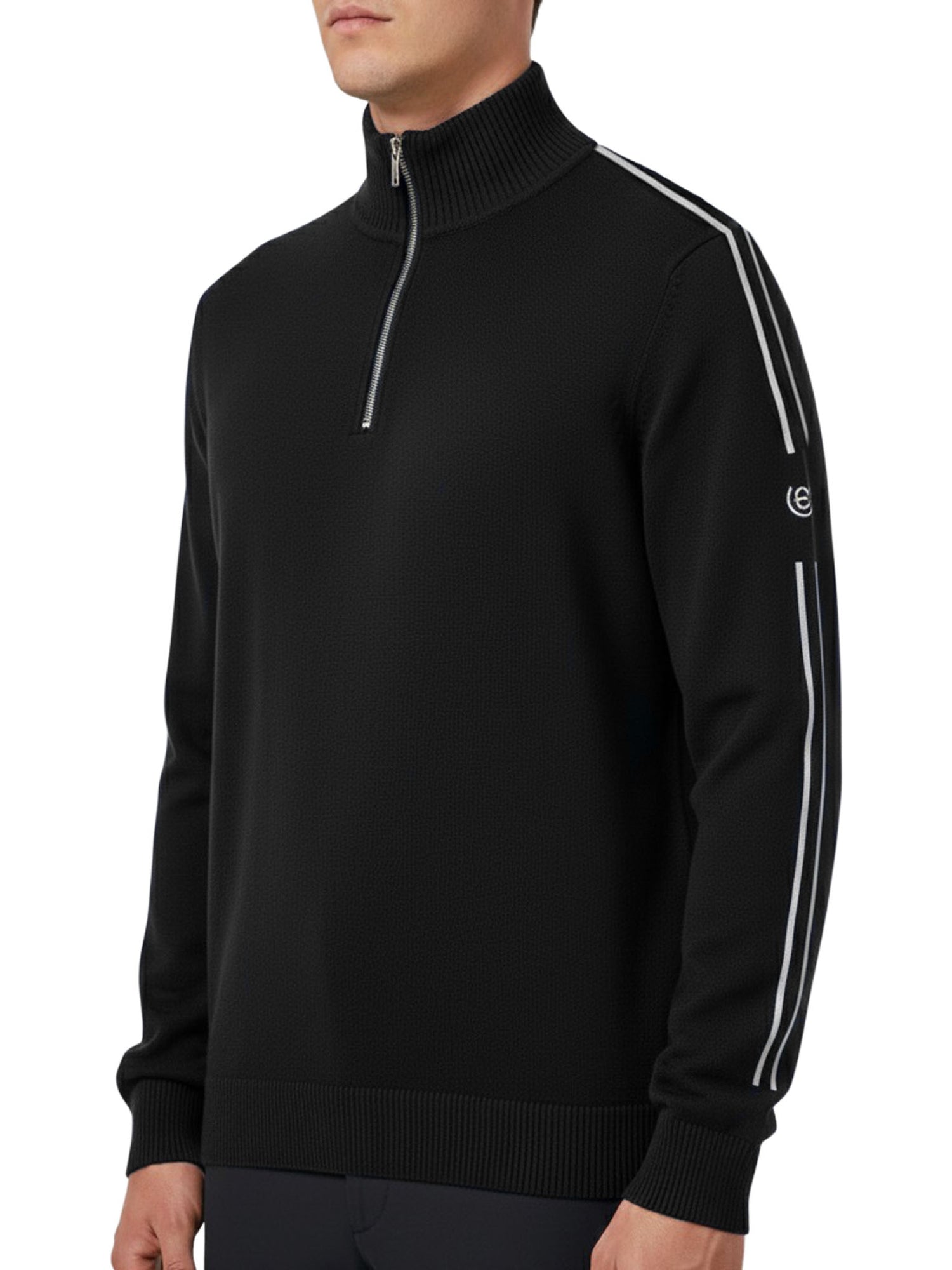 Knitted Zip Top Men Black