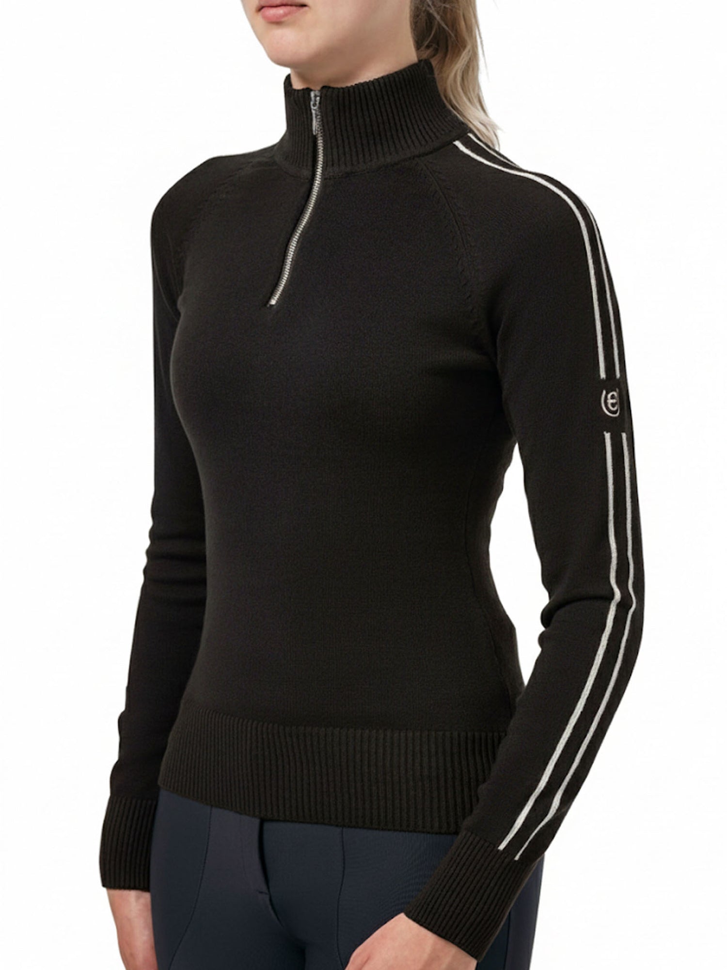 Knitted Zip Top Black