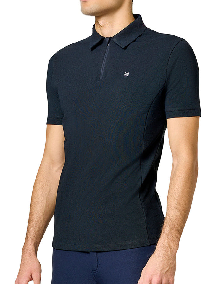 Polo Shirt Zip Men White | Equestrian Stockholm