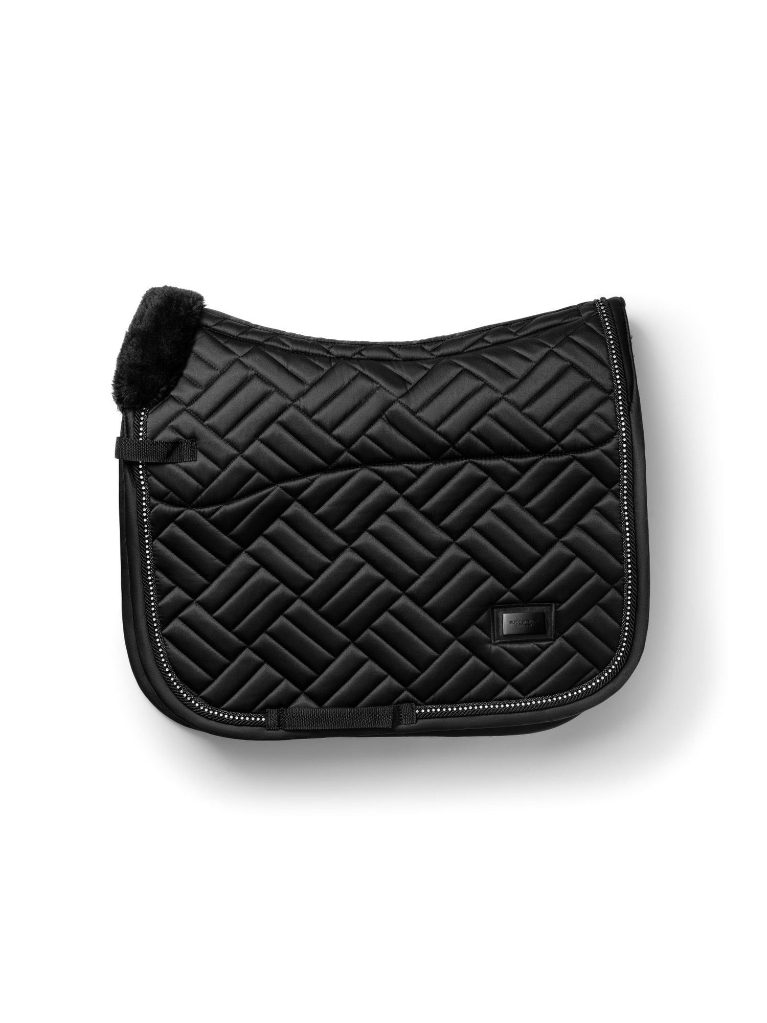 Dressuur Zadeldekje Vegan Bont Crystal Black