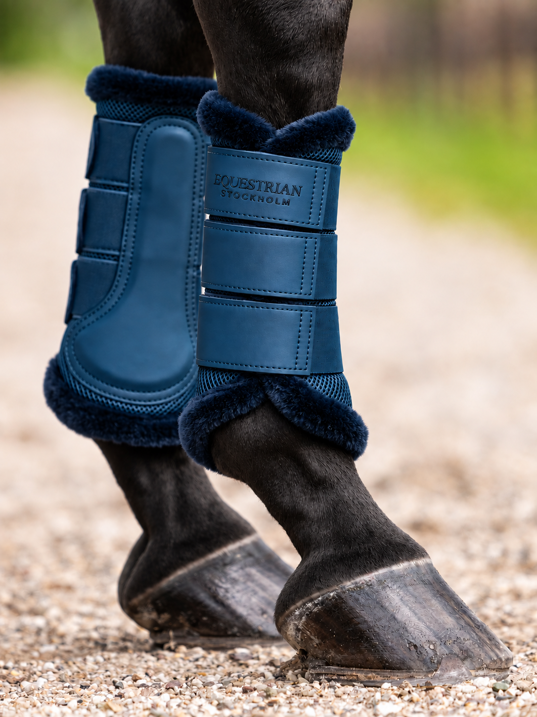 Fur Mesh Brushing Boots Blue Meadow