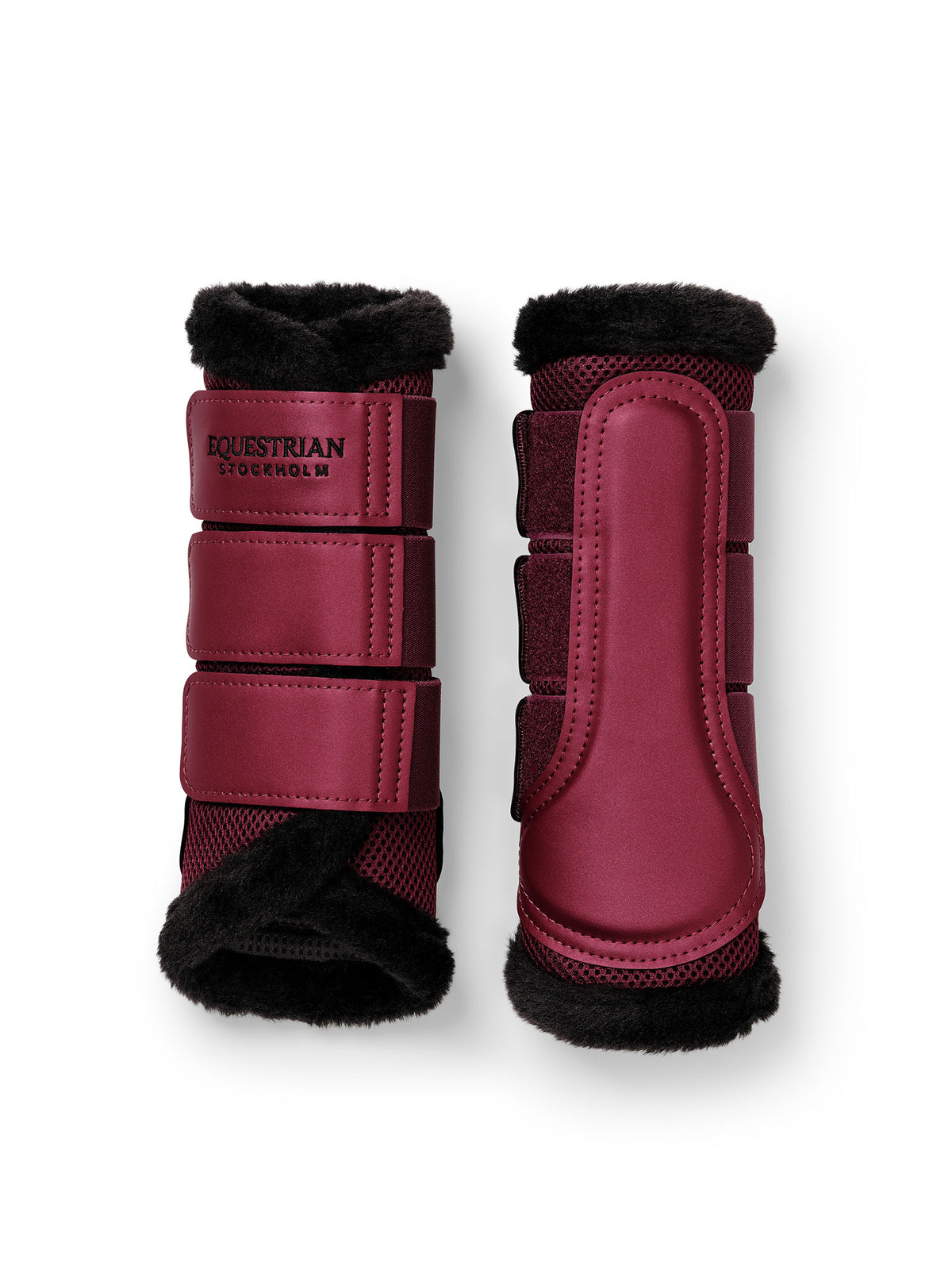 Mesh Beenbeschermers Met Bont Merlot