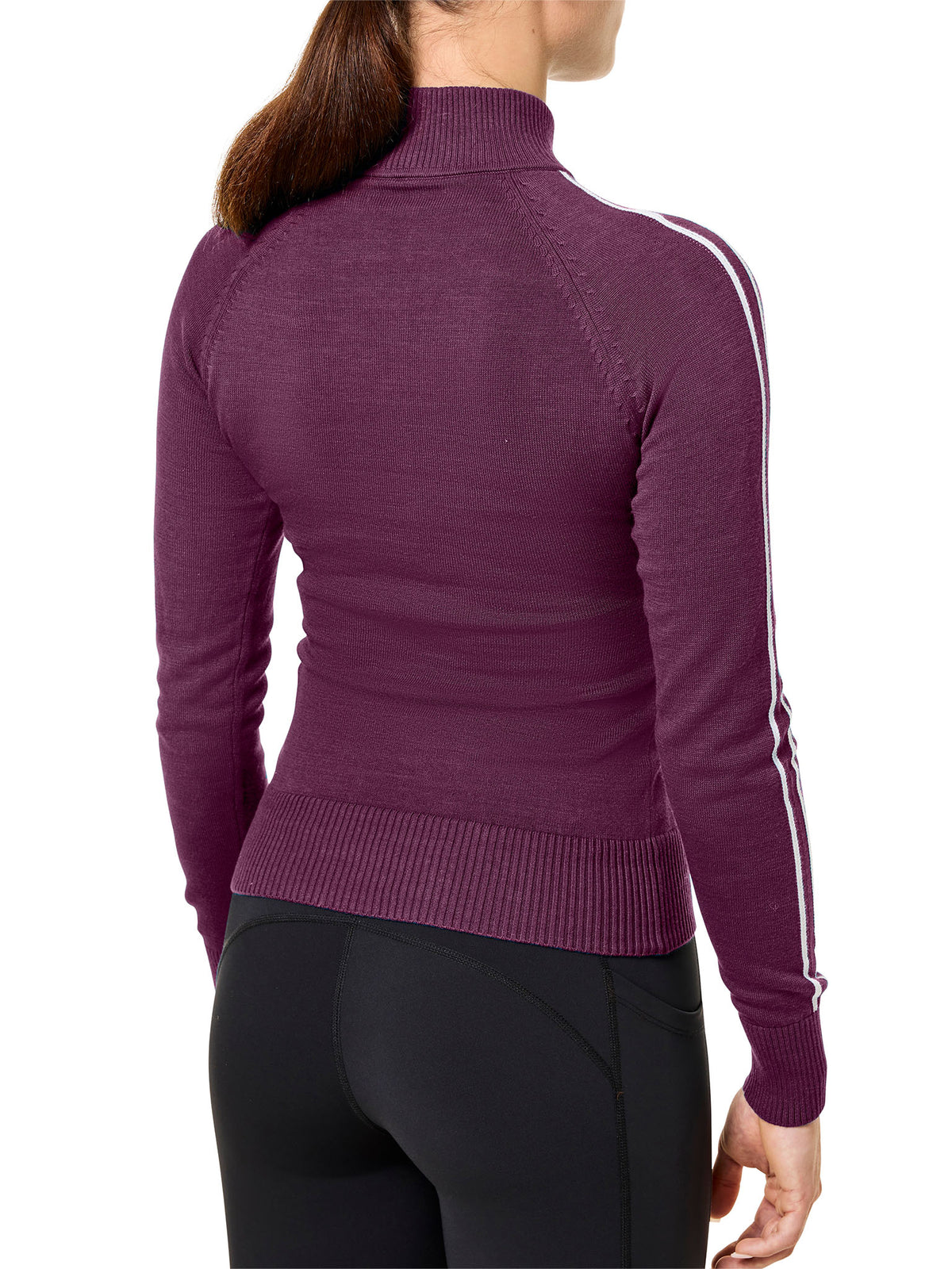 Knitted Zip Top Mauve Wine