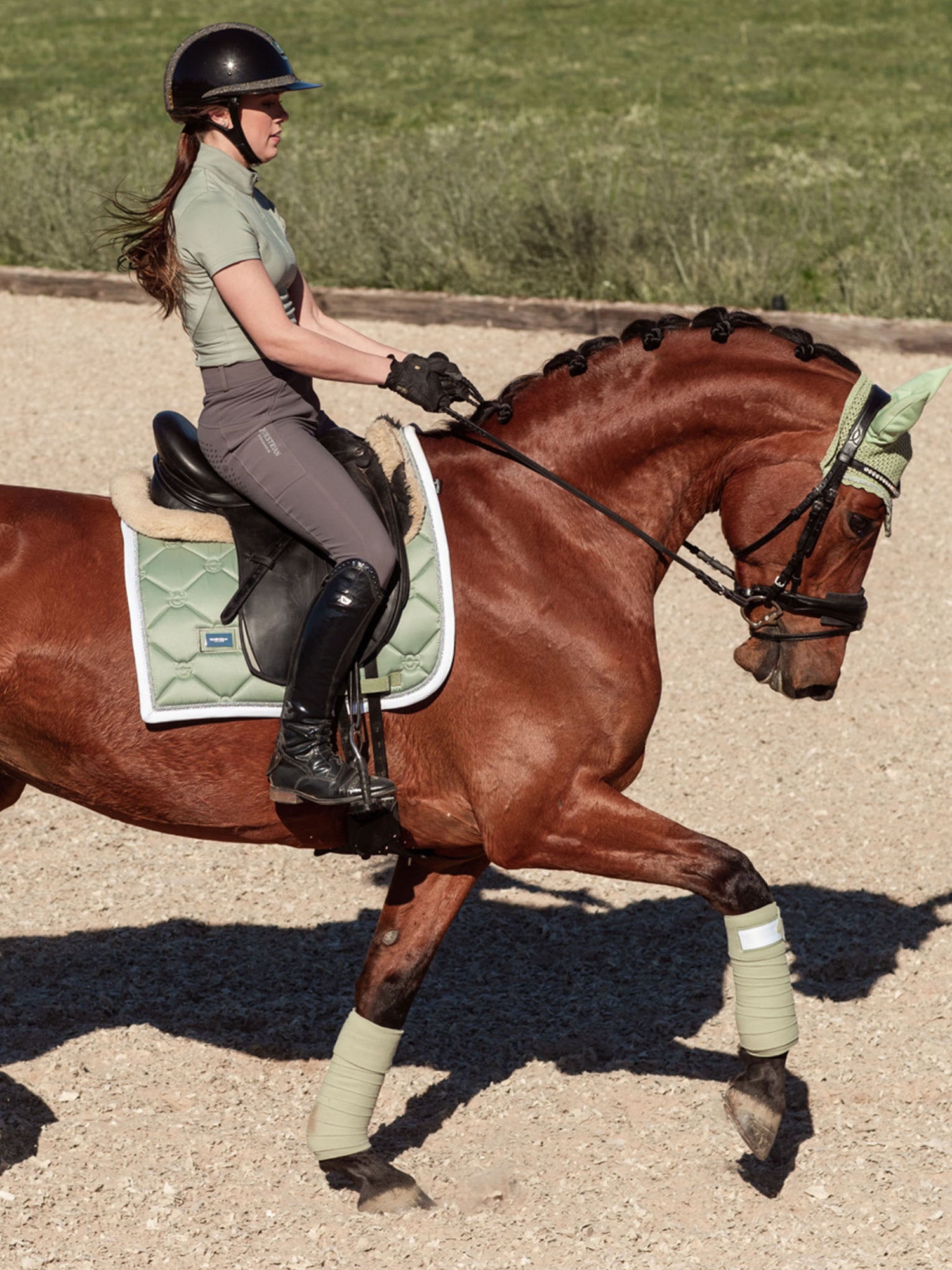 Dressage Saddle Pad Pistachio White