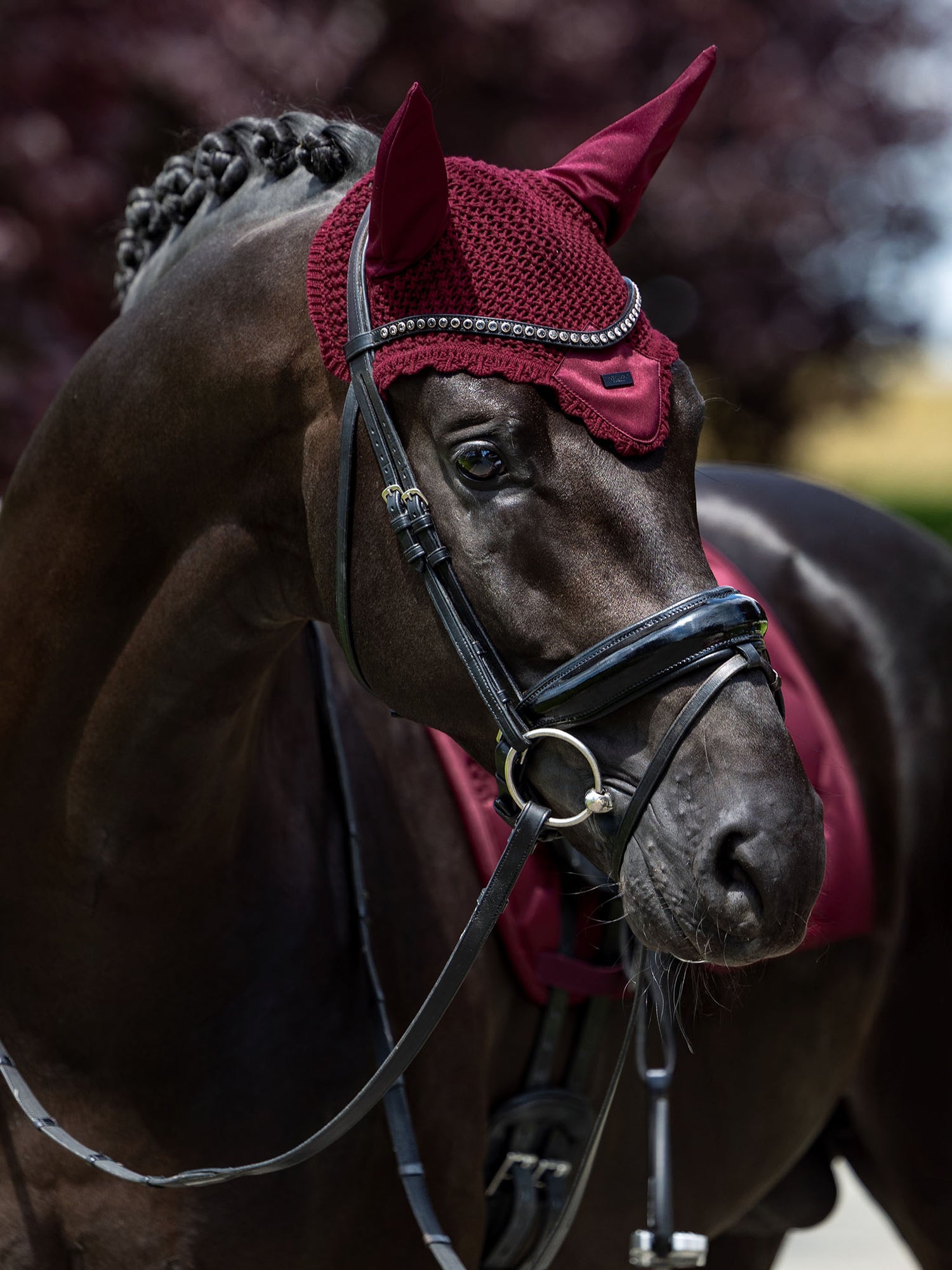 Ear Bonnet Satin Merlot