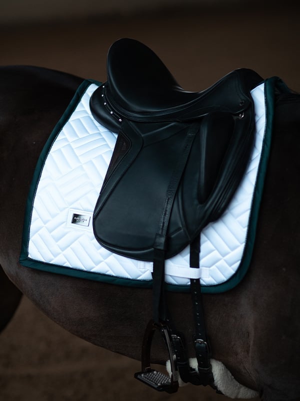 Dressage Saddle Pad Modern White Dramatic Monday