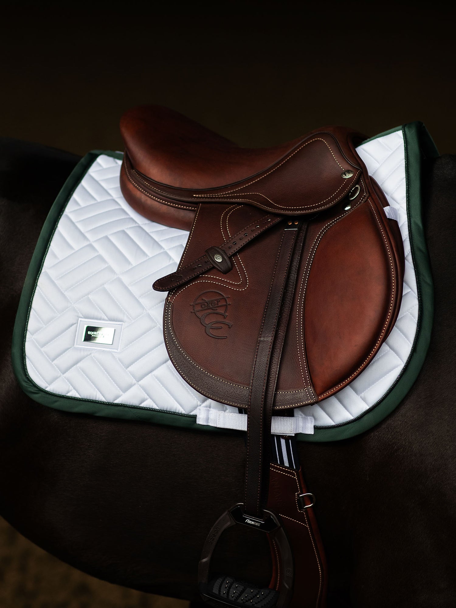 Jump Saddle Pad Modern White Sycamore Green