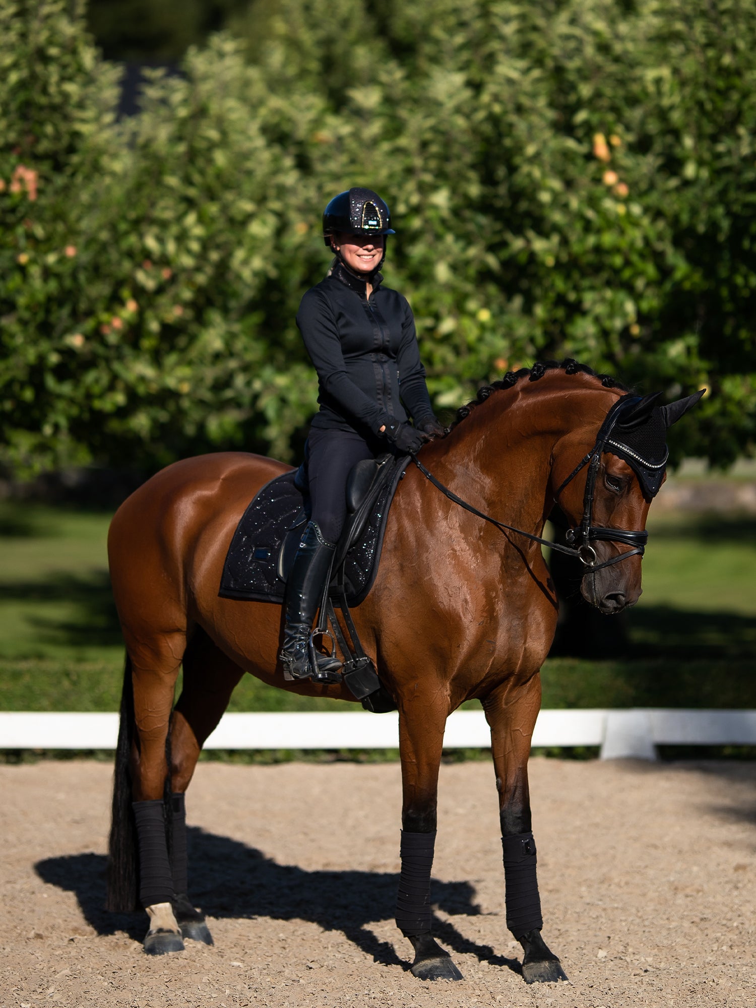 Dressage Saddle Pad All Black Glimmer