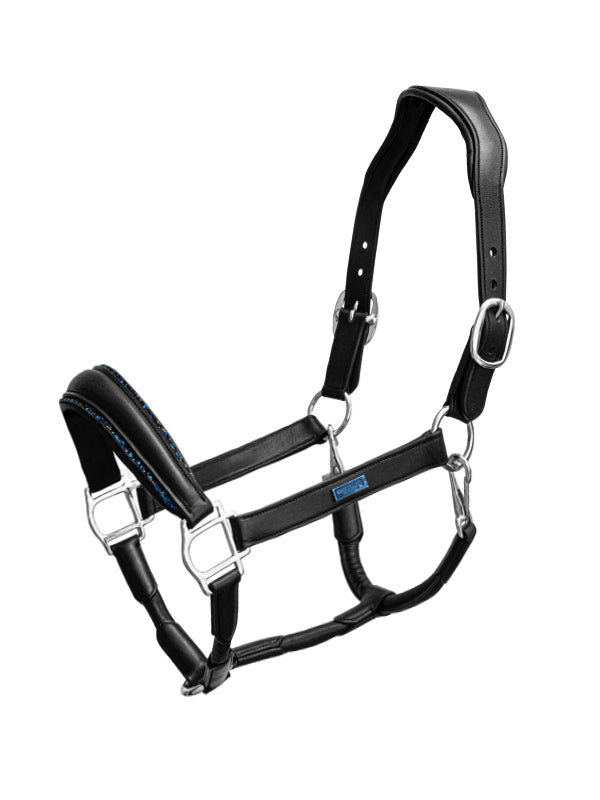 Glimmer Anatomic Leather Halter Blue Meadow