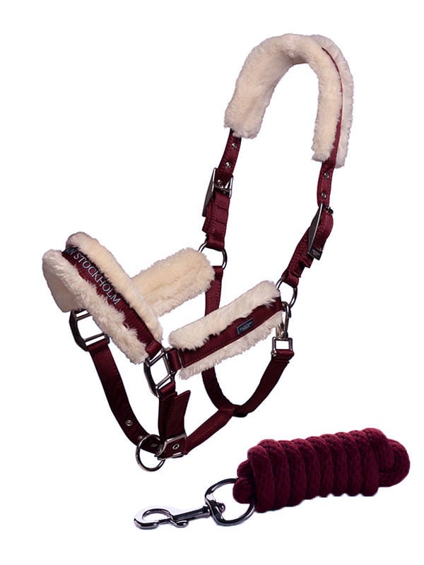 Fur Halter & Lead Rope Bordeaux