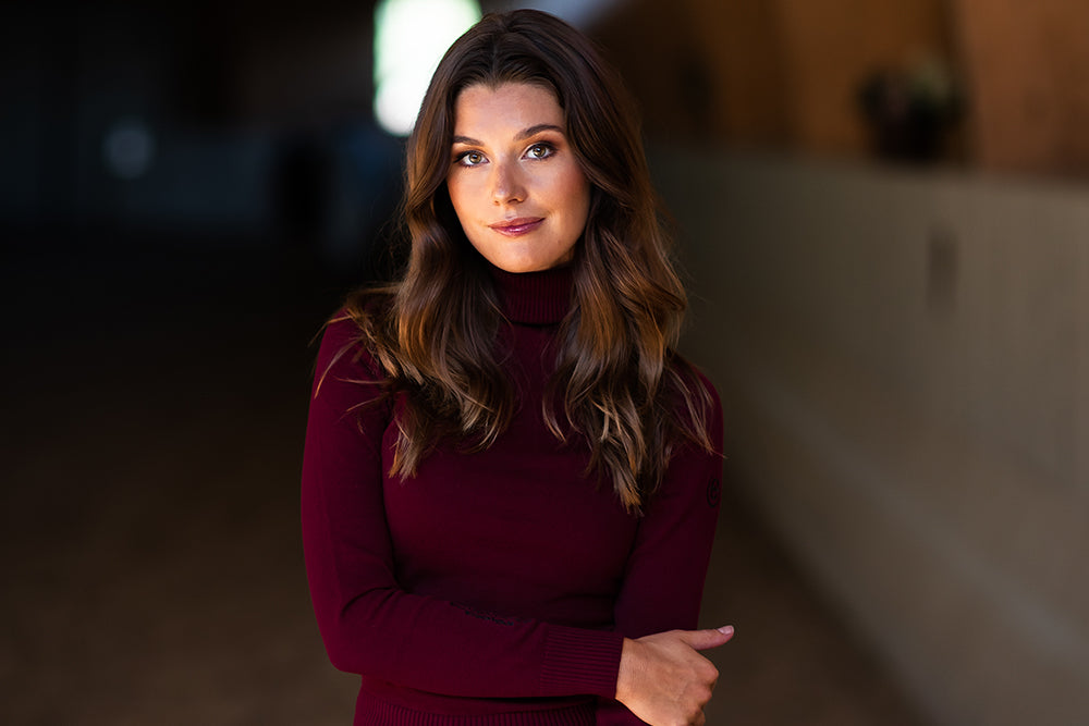 Knitted Polo Top Bordeaux