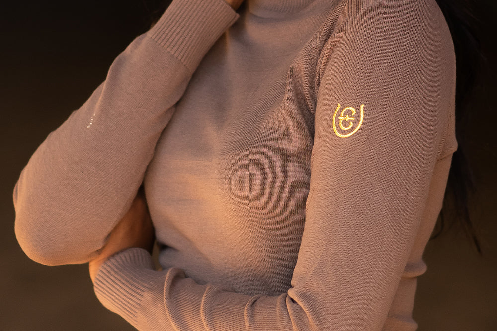 Knitted Polo Top Champagne