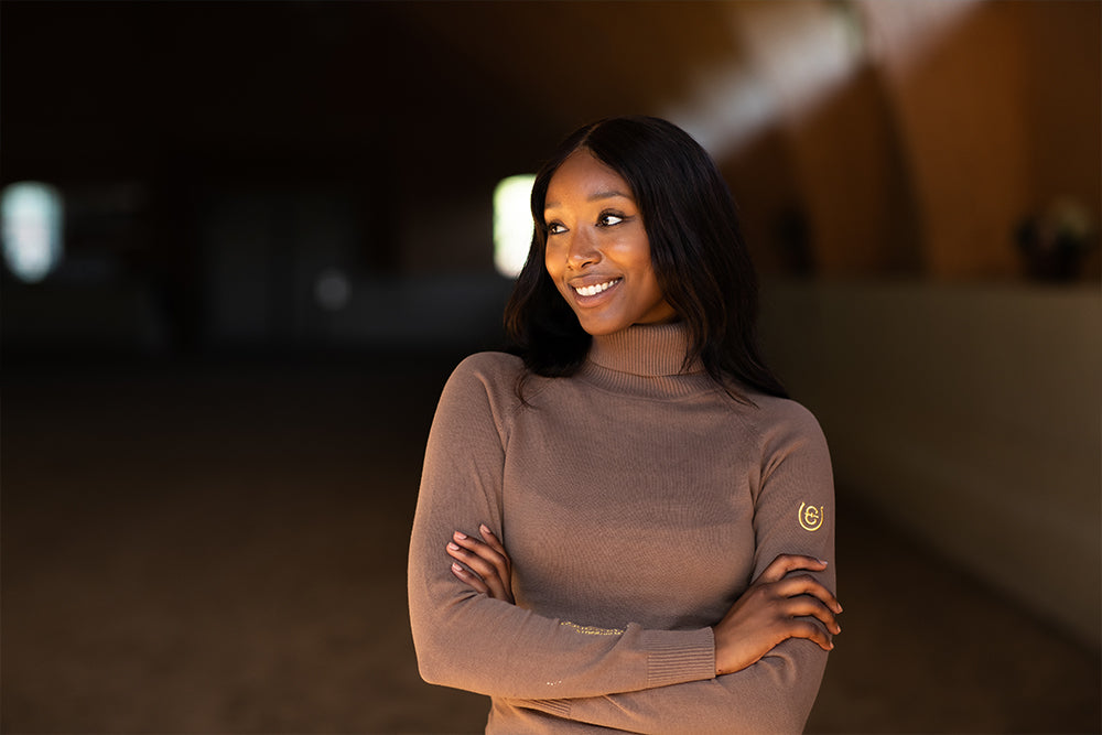 Knitted Polo Top Champagne