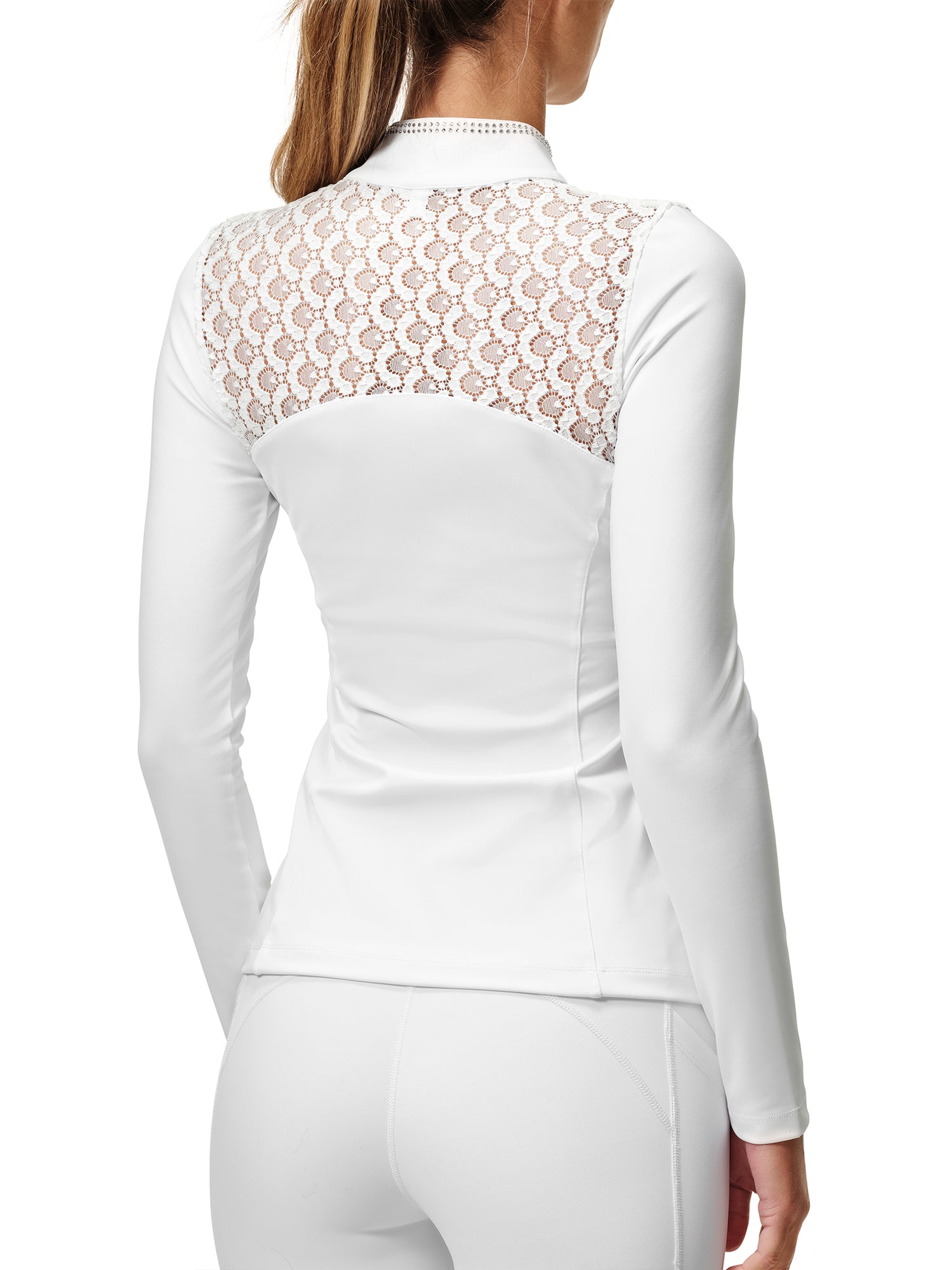 Crystal Champion Competition Top Long Sleeve White