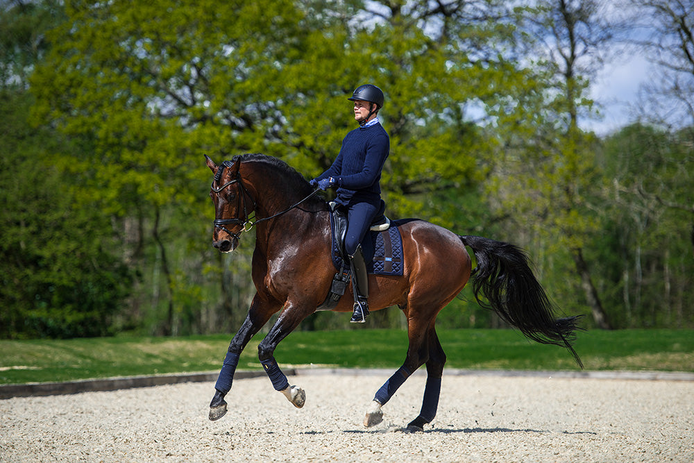 Dressuur Zadeldekje Leather Deluxe Silver