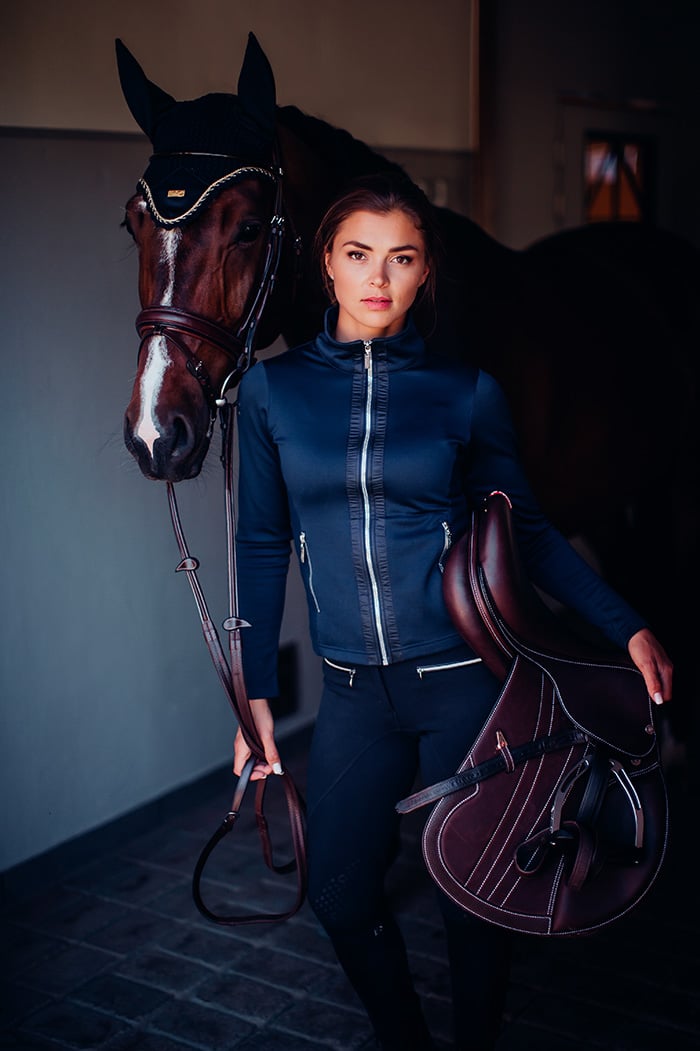 Fleece Jacket Navy Silver