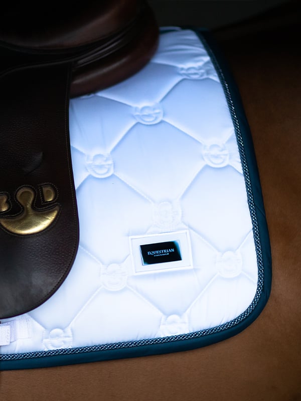 Jump Saddle Pad White Blue Meadow