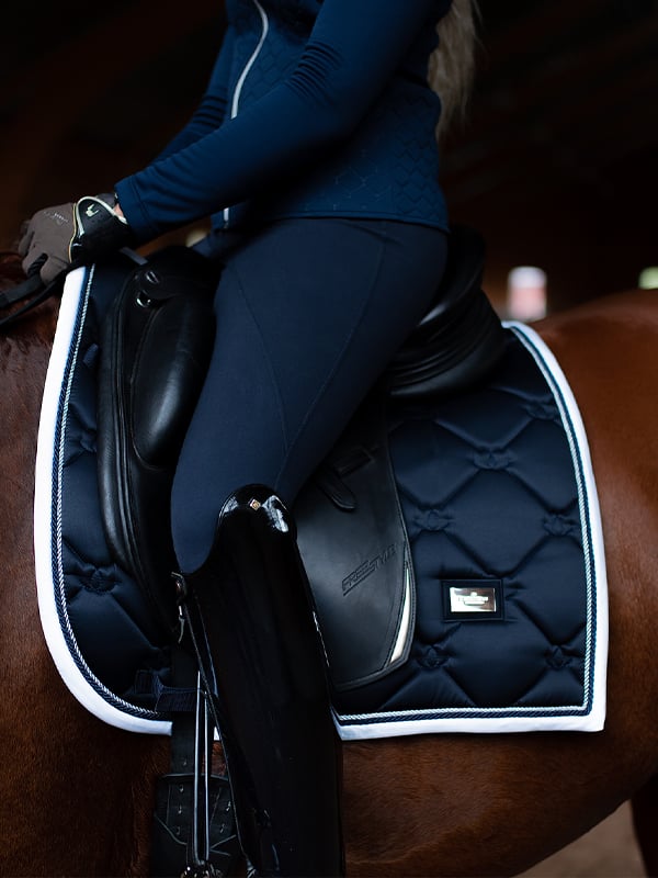 Dressage Saddle Pad Midnight White Edge