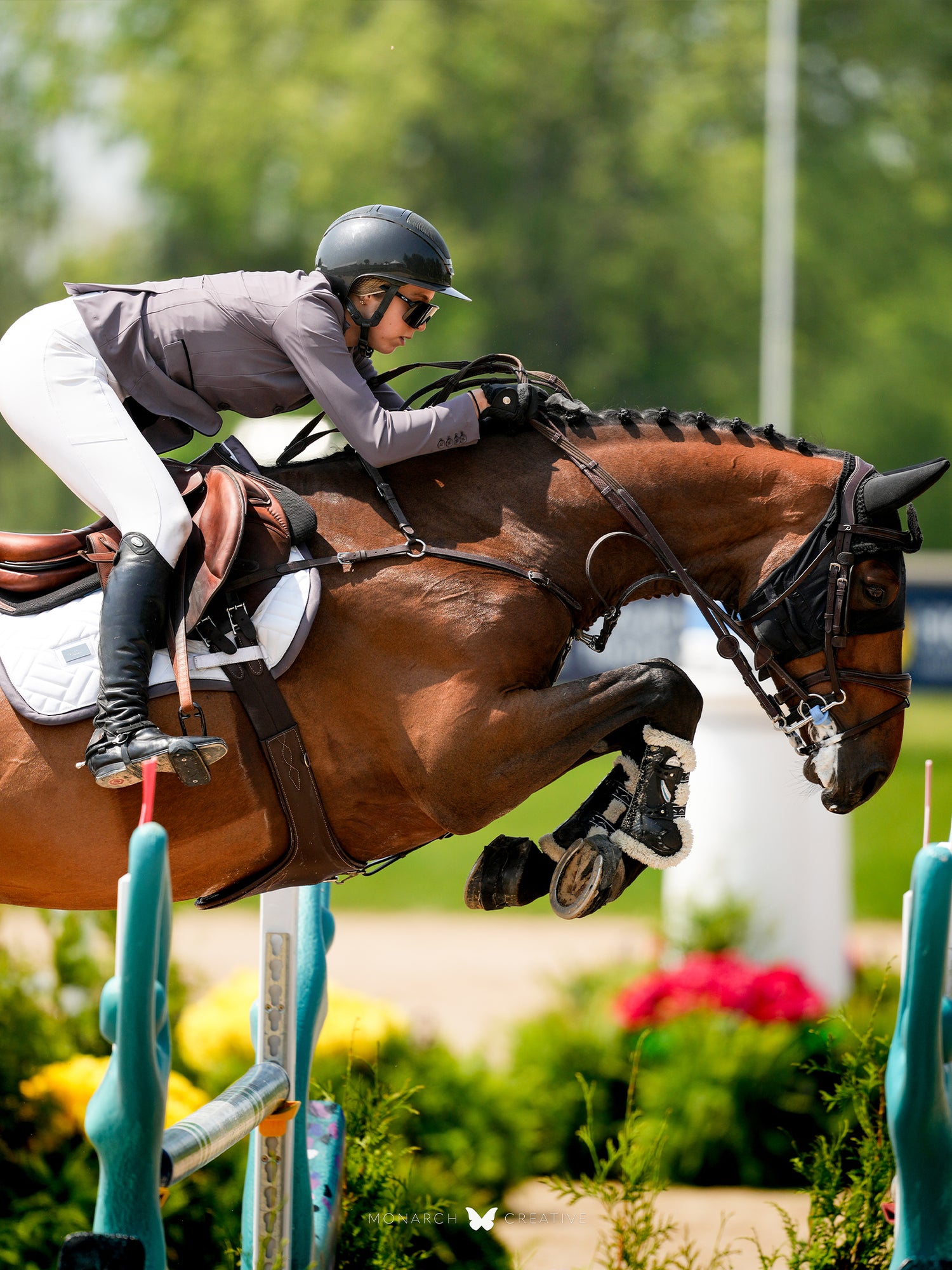 Springschabracke Modern White Dark Violet