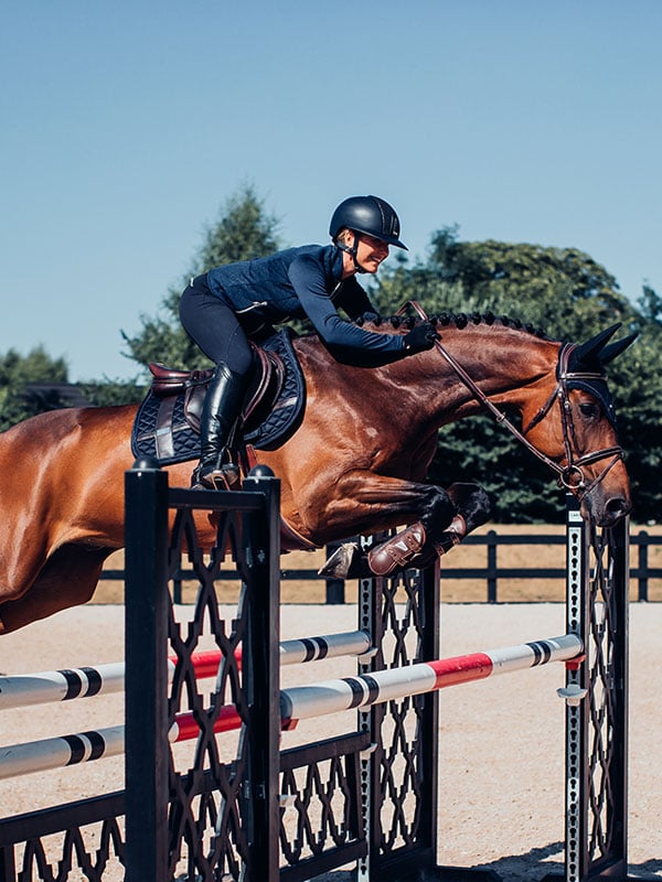 Jump Saddle Pad Leather Deluxe Silver
