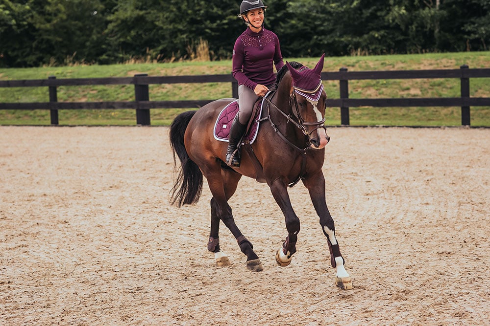 Spring Zadeldekje Purple White Edge