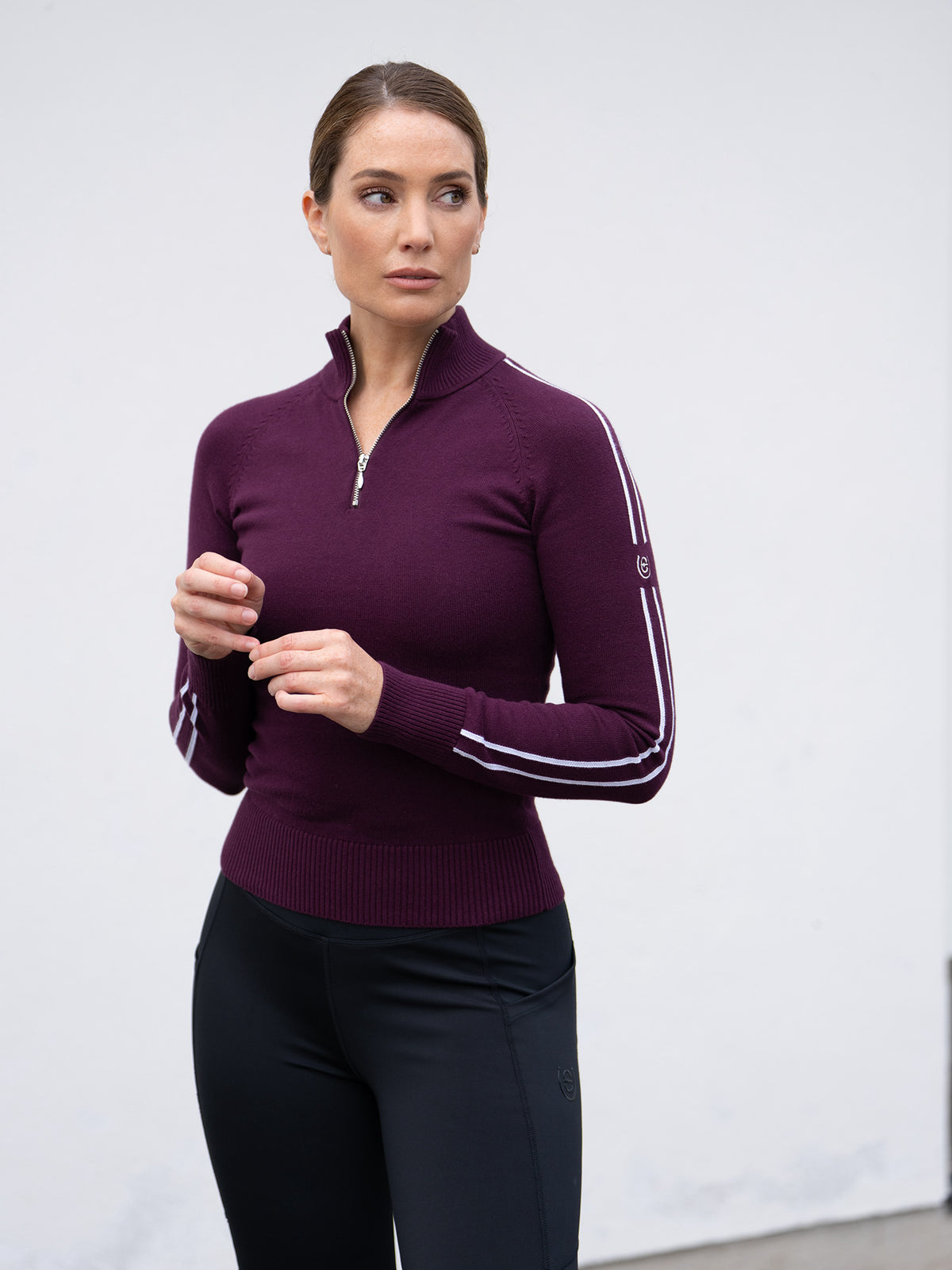 Top de Punto con Cremallera Mauve Wine