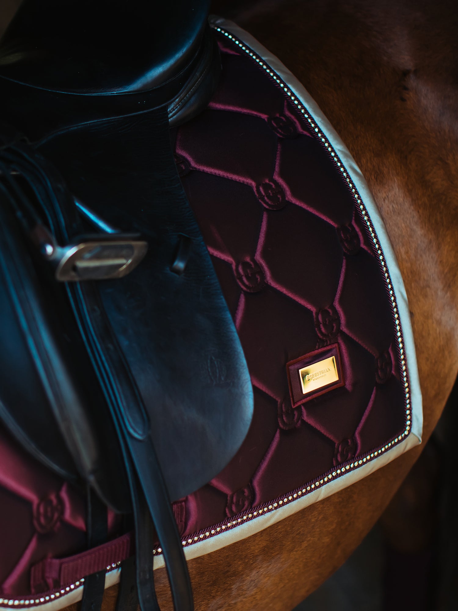 Dressage Saddle Pad Crystal Merlot Gold