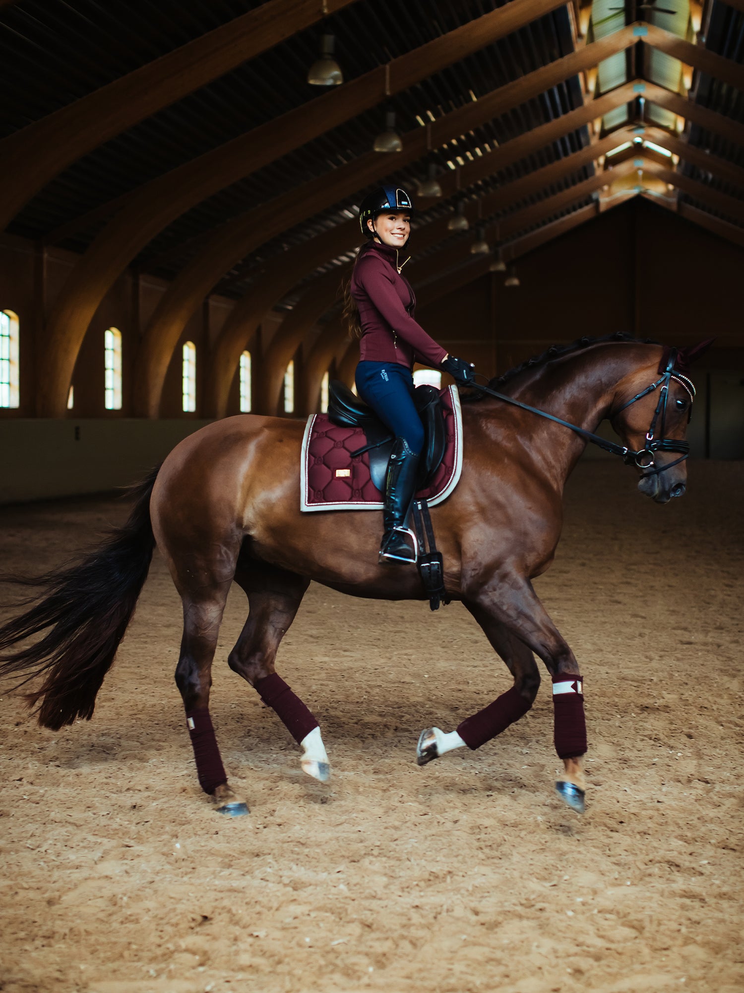 Dressage Saddle Pad Crystal Merlot Gold