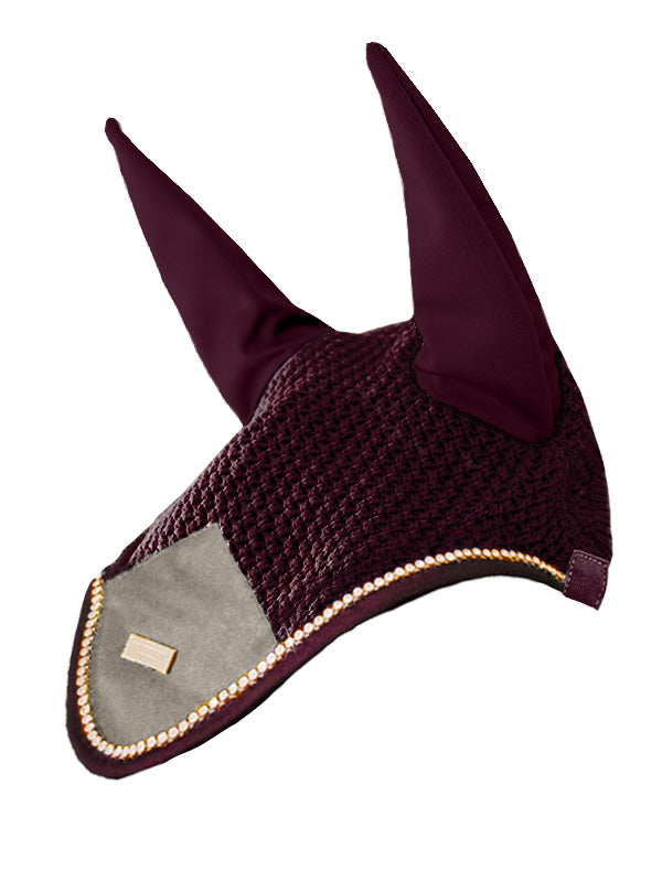 Ear Bonnet Crystal Merlot Gold