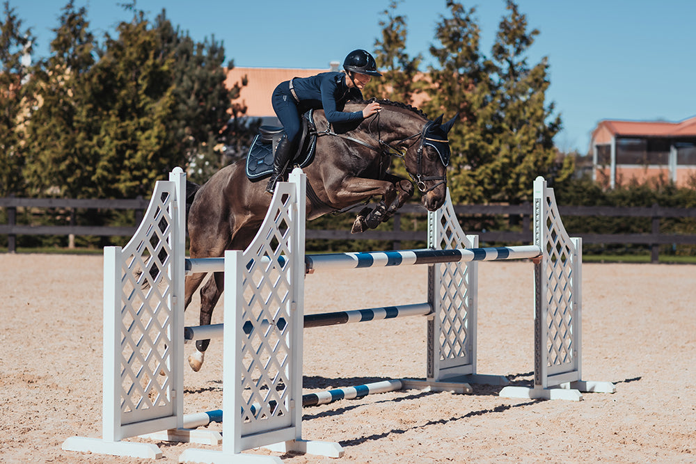 Rider and horse in Midnight Blue Jump Saddle Pad