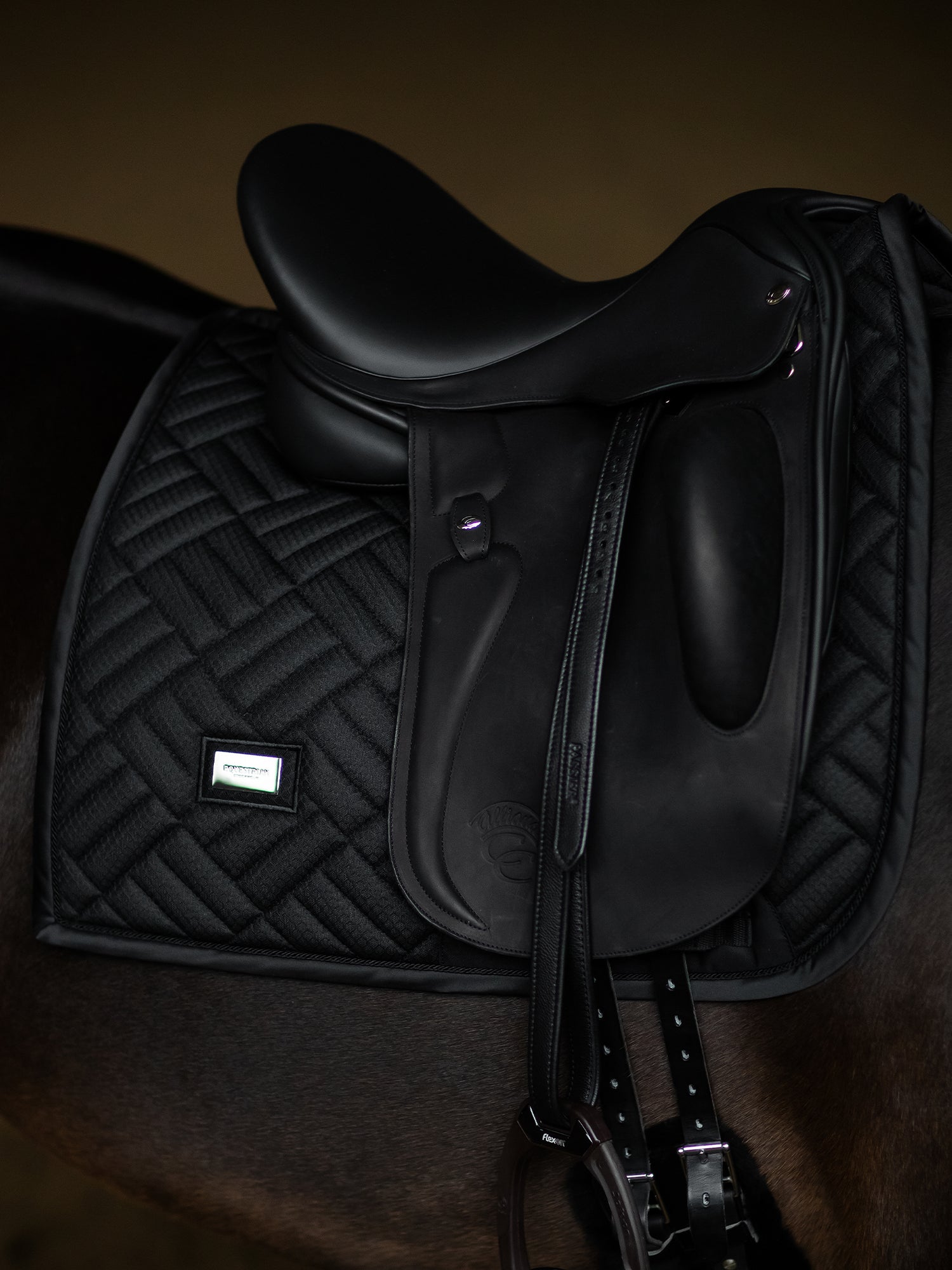 Dressage Saddle Pad Modern Mesh Black