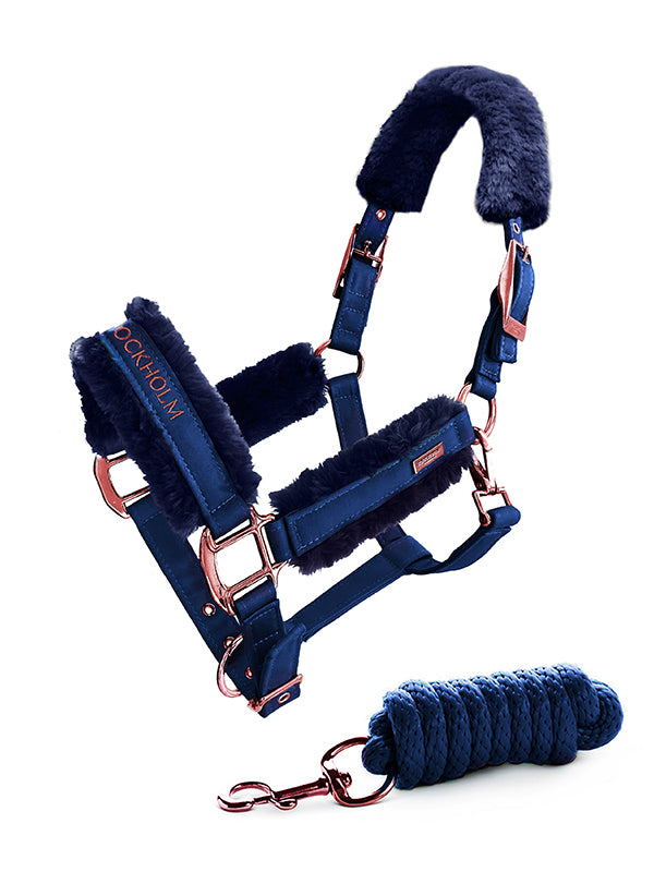 Fur Halter & Lead Rope Monaco Blue