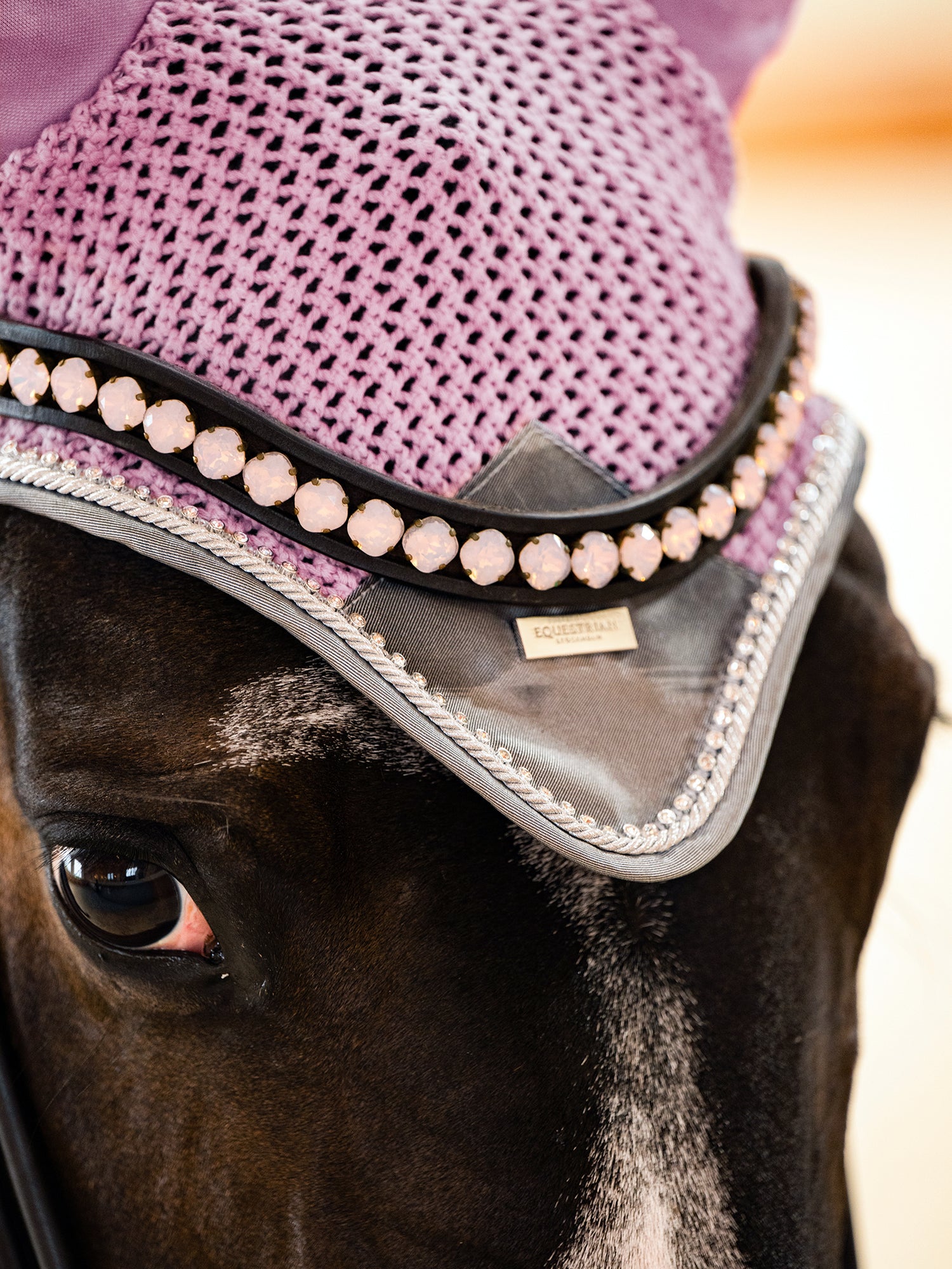Ear Bonnet Pink Crystal