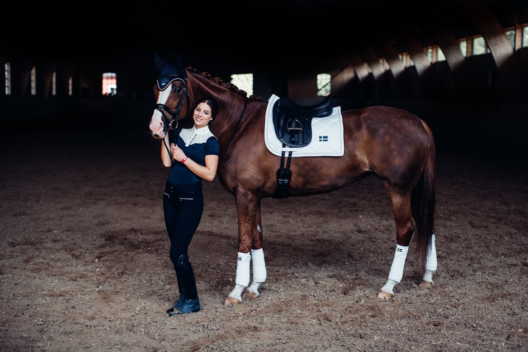 Dressage Saddle Pad Sweden Nation White