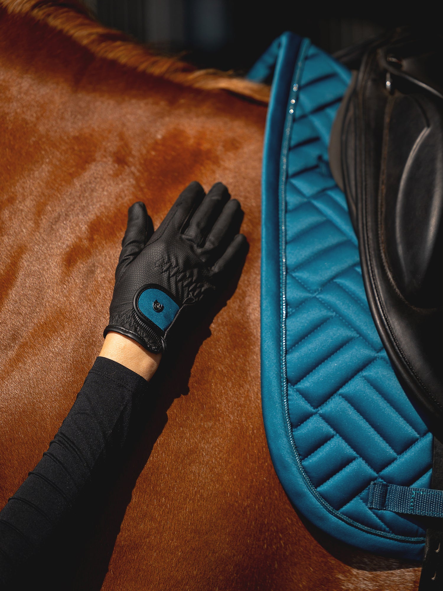 Riding Gloves Motion Teal Blue