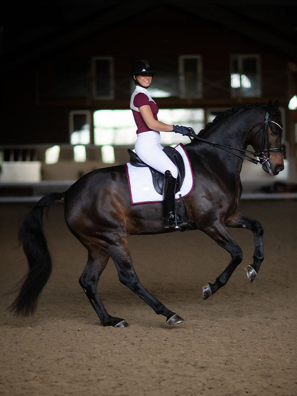 Dressage Saddle Pad White Perfection Bordeaux