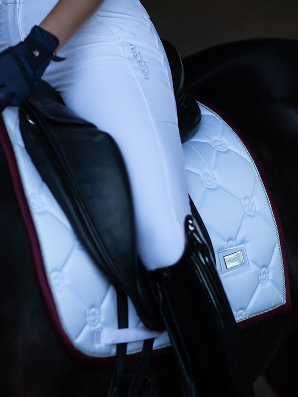 Dressage Saddle Pad White Perfection Bordeaux
