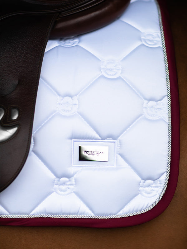 Jump Saddle Pad White Perfection Bordeaux