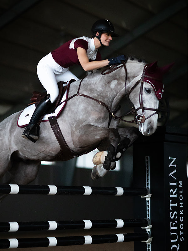 Jump Saddle Pad White Perfection Bordeaux