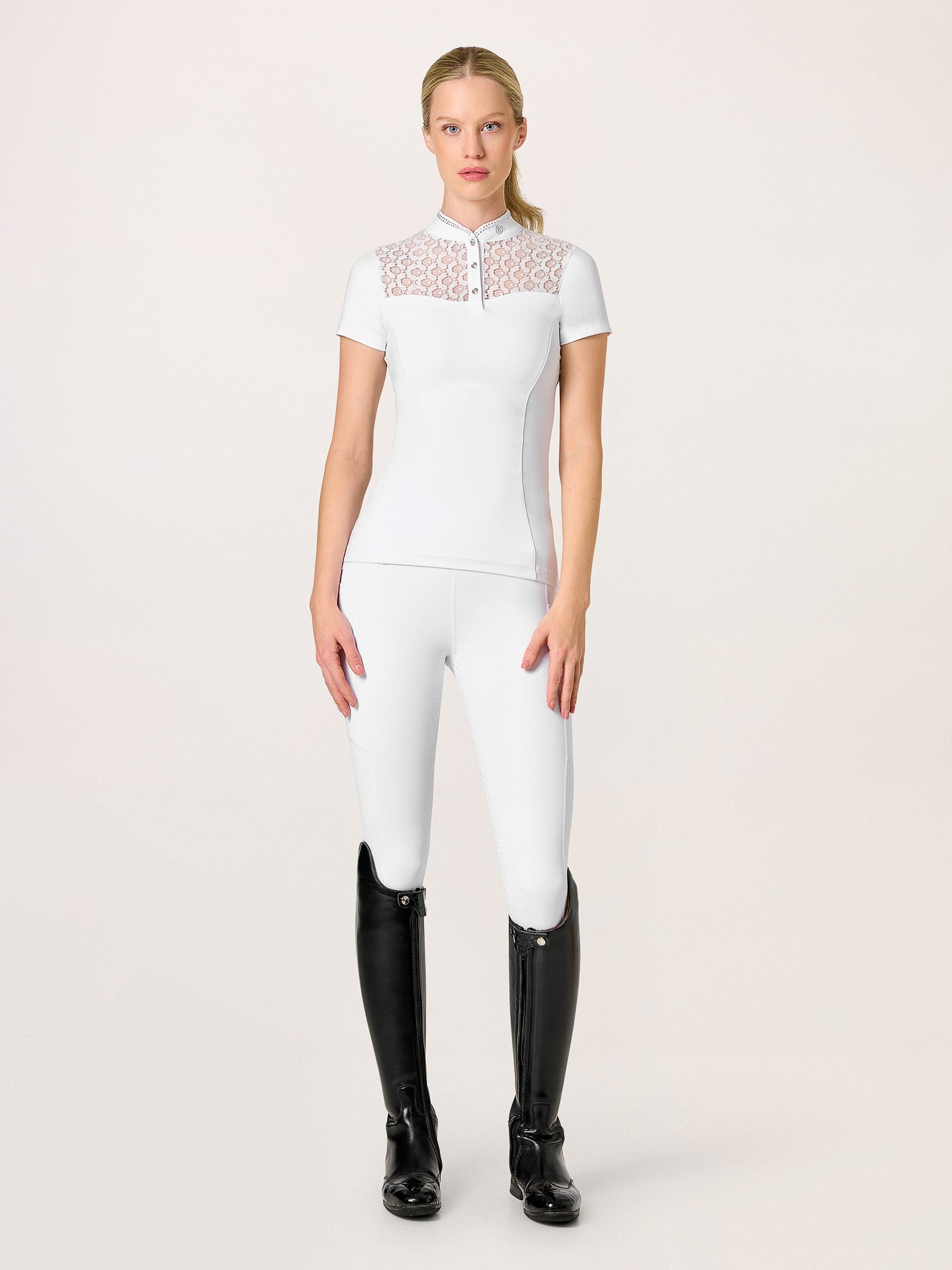 2023SS lady yoke top ホワイト Crystal Champion Competition Top White | Equestrian Stockholm