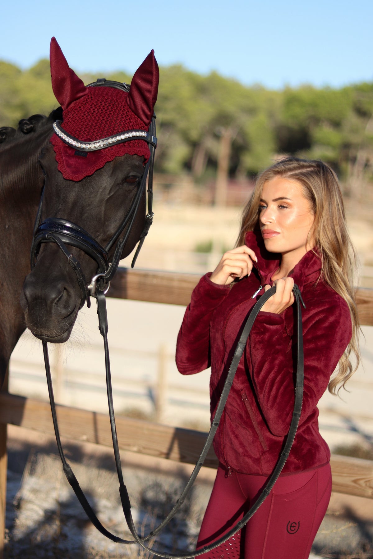Cuffia Per Cavallo Velvet Merlot
