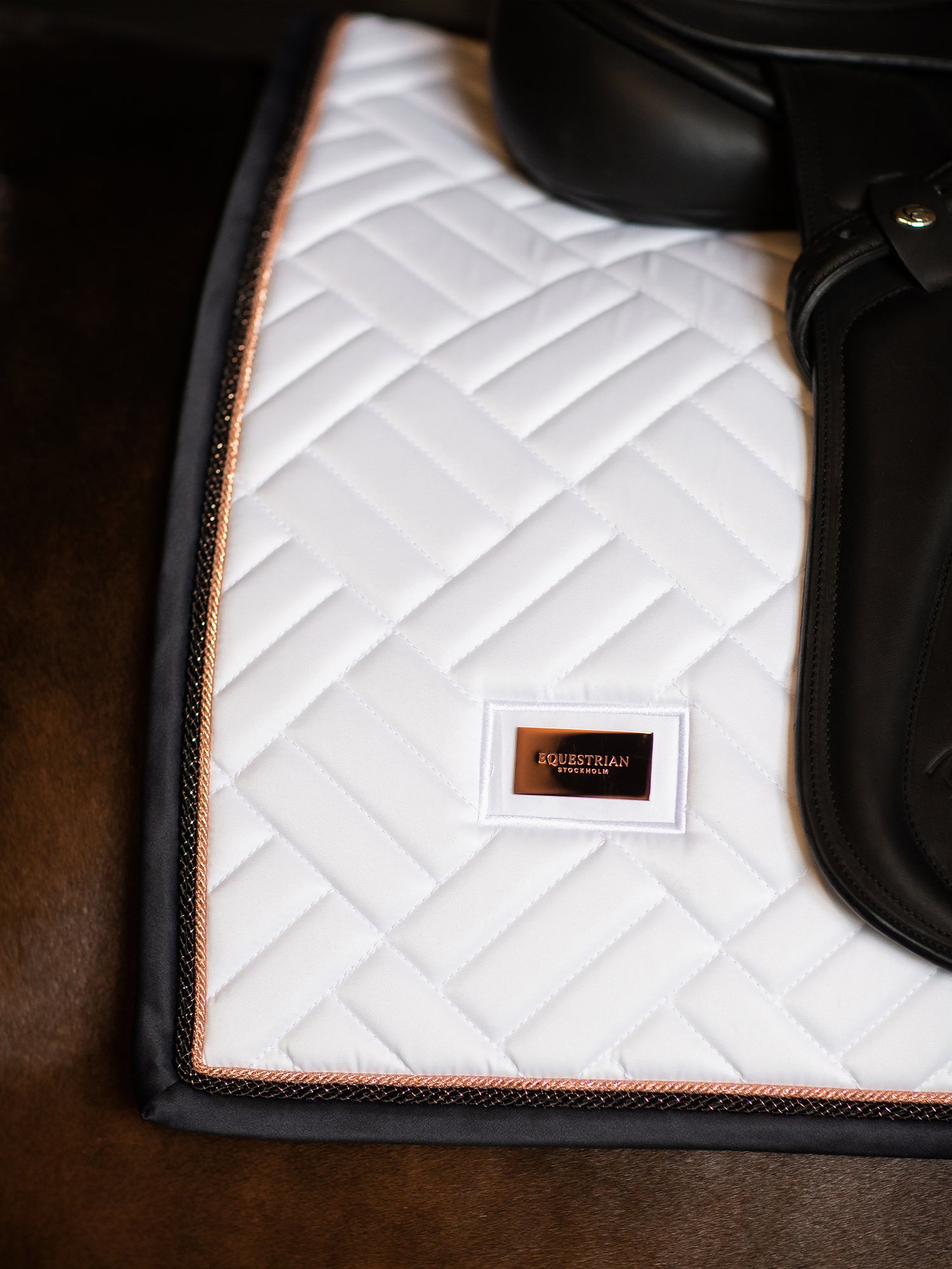 Dressage Saddle Pad Modern White Dark Ocean