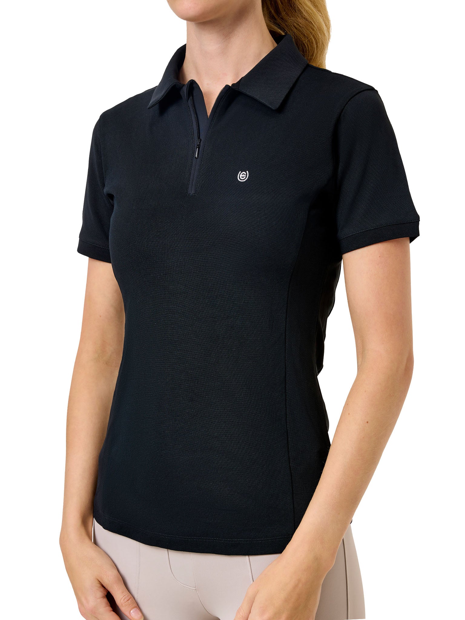 Polo Shirt Zip Black | Equestrian Stockholm