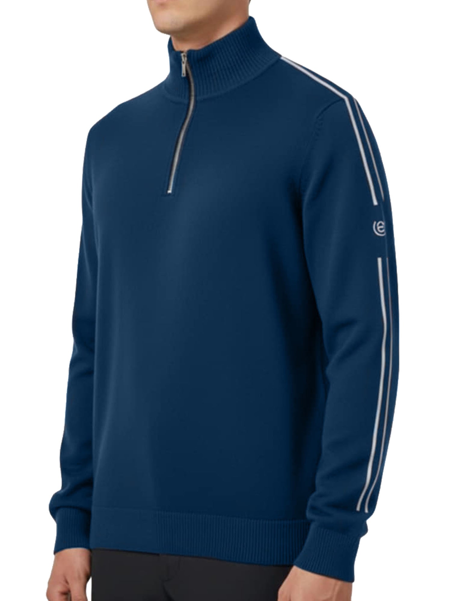 Knitted Zip Top Men Blue Meadow