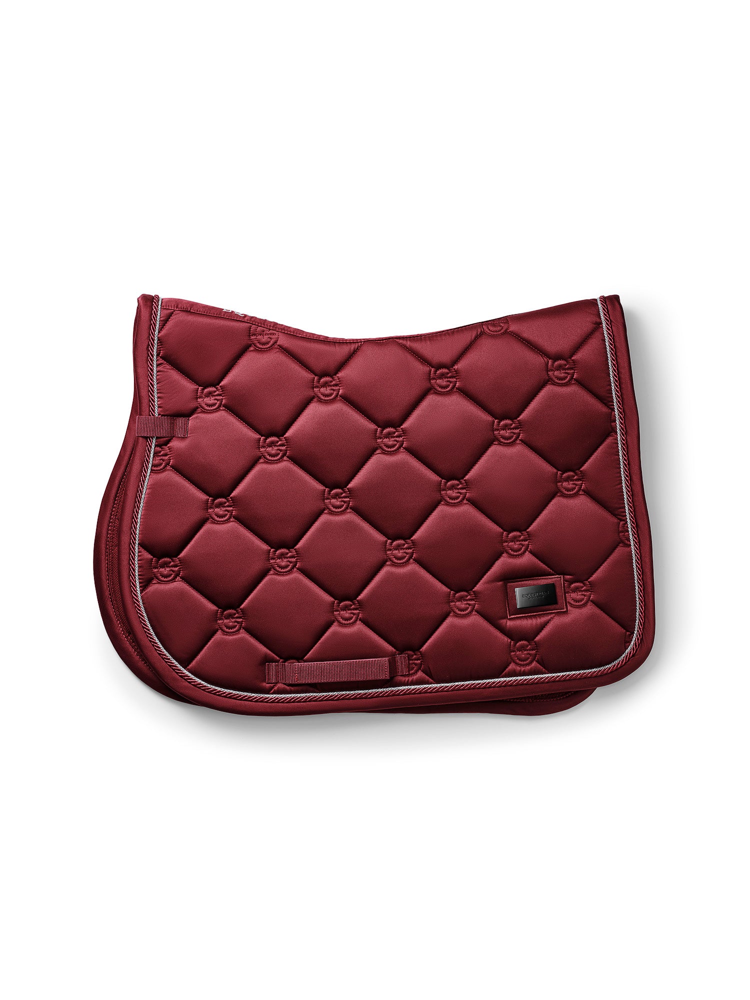 White Jump Saddle Pad – Contoured, Moisture Wicking, Square Pattern For English Riding