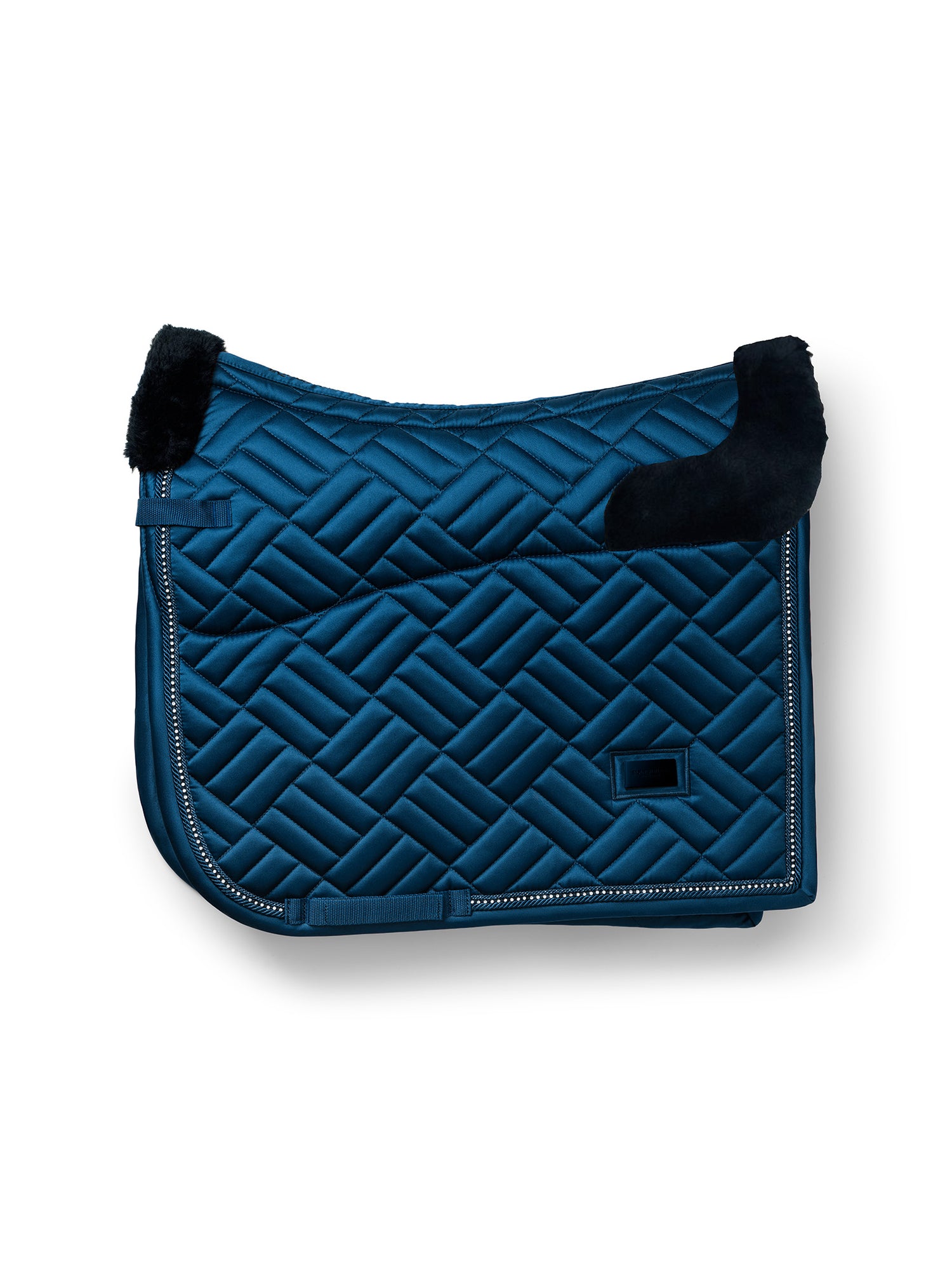 Dressage Saddle Pad Vegan Fur Crystal Blue Meadow