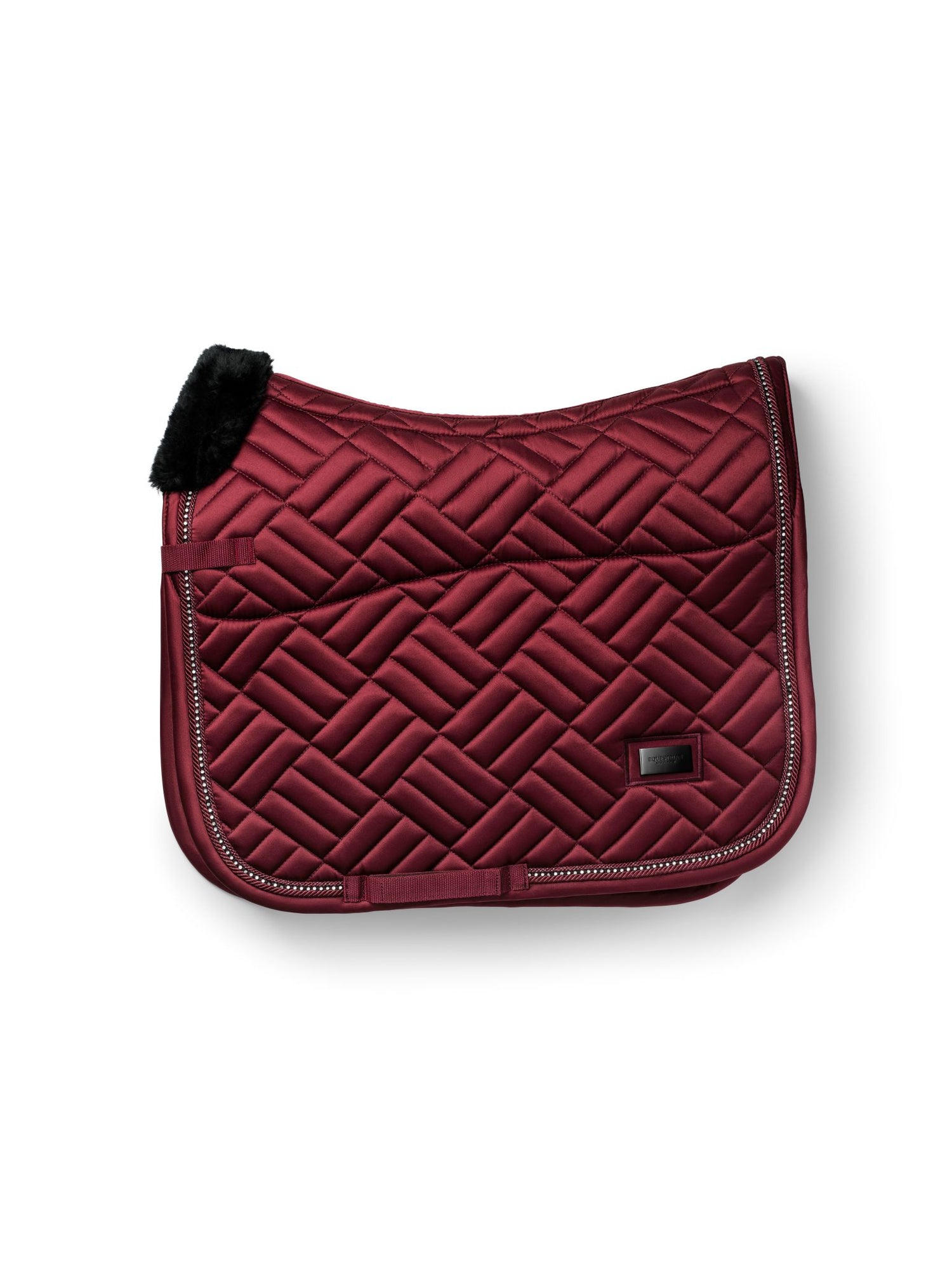 Dressage Saddle Pad Vegan Fur Crystal Bordeaux